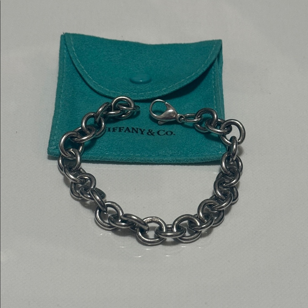 Tiffany & Co. Silver Bracelet with Teal Pouch - Picture 2 of 16